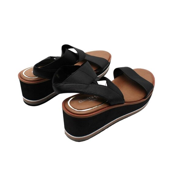 KENNETH COLE NEW YORK Womens Leather Open Toe Wedge Sandals - Picture 5 of 7